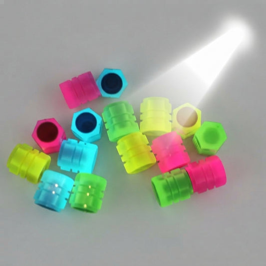 Pack of 2 - Luminous Tire Valve Cap For Car Tire For Car Motorcycle Bike Glowing Tire - Automotive Accessory (Random Color)